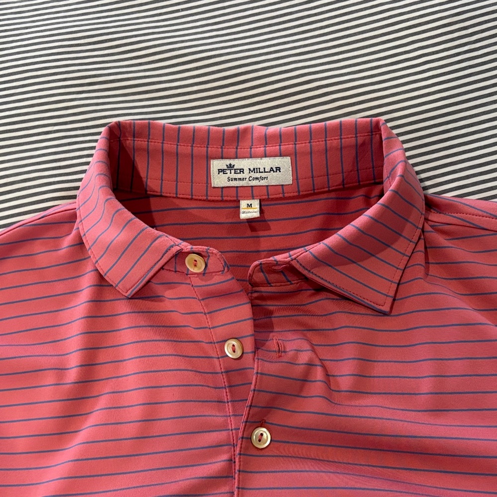 Peter Millar Salmon Striped Men's Shirt
